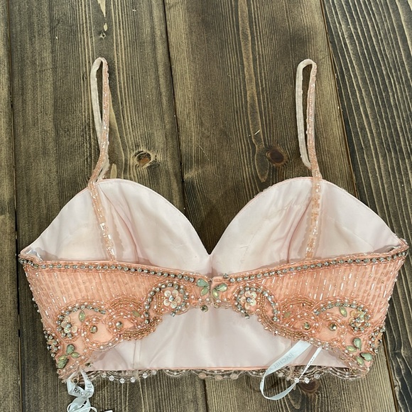 🌟Host Pick🌟Peach Rachel Allan Two Piece Sequined Gown - Picture 7 of 15